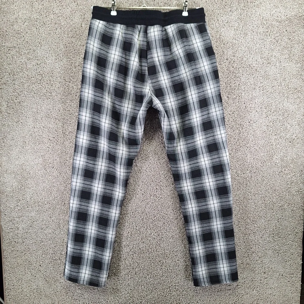 Unbranded Plaid Joggers Adult L (Fits W33xL31) Black Sherpa Lined Plaid Cozy